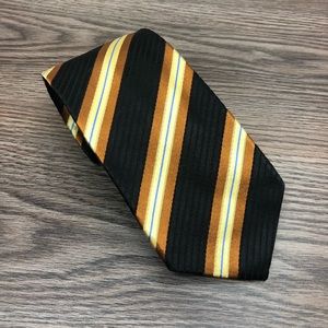 XMI Platinum Black w/ Gold & Blue Stripe Tie